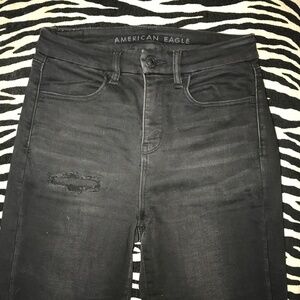 American Eagle Curvy High Rise Jegging - Black Women's 4 X-Long
